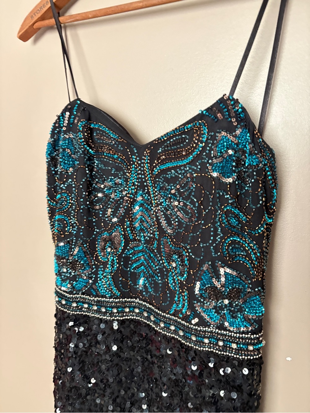 Shail K. 100% Silk Hand-Beaded Sequin Cocktail Mini Dress homecoming hoco EUC - Picture 5 of 16